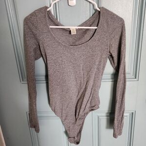 Bozzolo Gray Long Sleeve Bodysuit